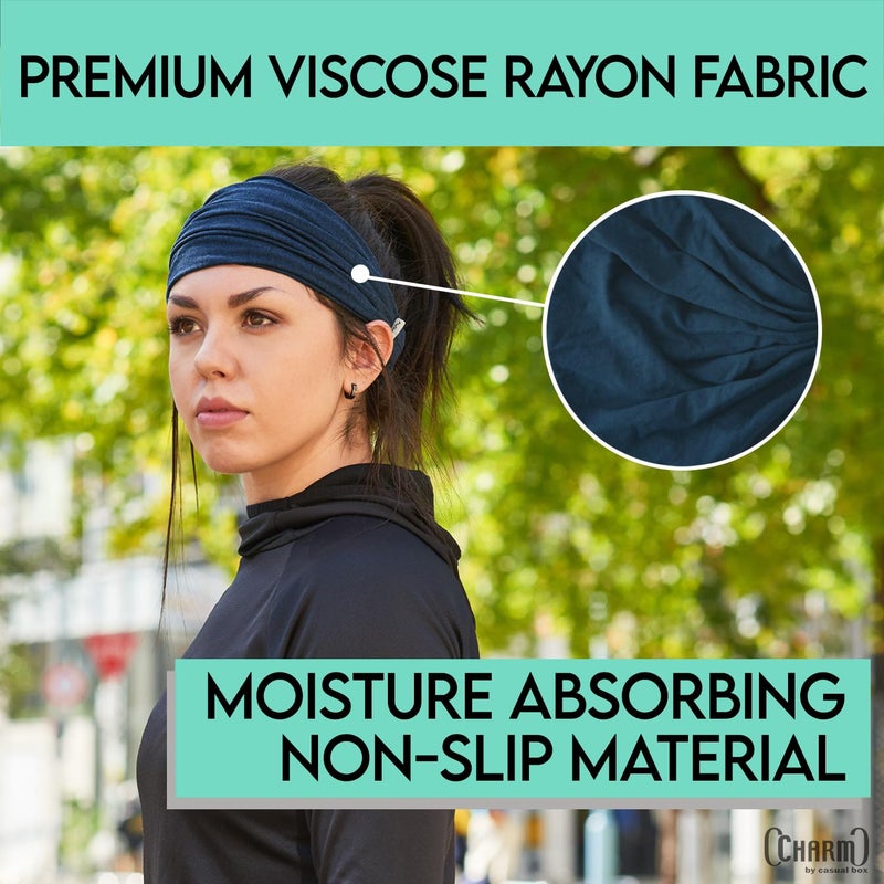 CHARM Khaki Japanese Bandana Headbands for Men and Women â€“ Comfortable Head Bands with Elastic Secure Snug Fit Ideal Runners Fitness Sports Football Tennis Stylish Lightweight M - Image 3